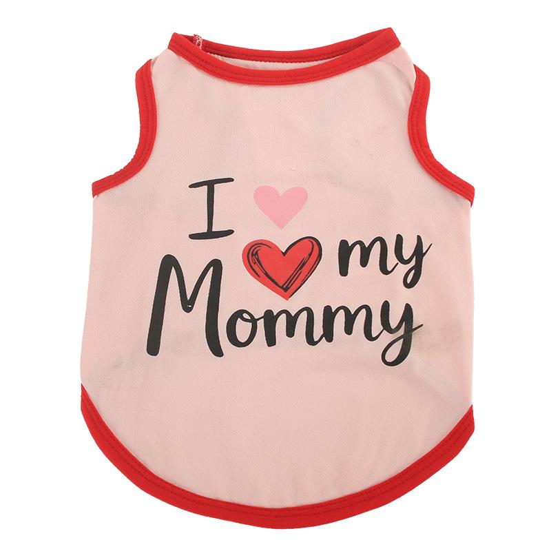 Summer Pet Clothing Cats High Elasticity Tank Top European Style Printed Alphabet Stripes Puppy Vest Cool Shirts