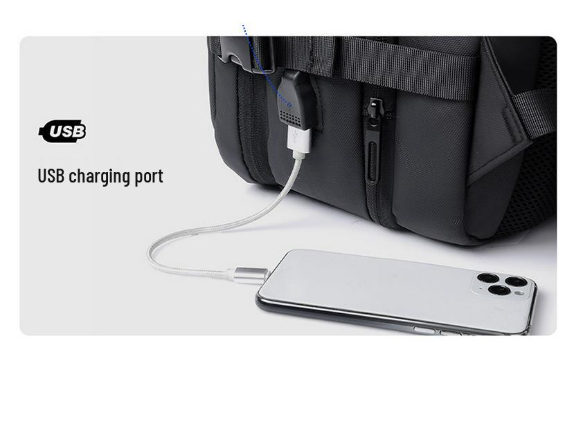 Expandable Multifunctional Business Travel Backpack - Solid Color, Minimalist Design for Cross-Border Trips