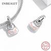 Real 925 Sterling Silver Violet And Bird Charm Pendant Fit Brand Bracelet Animal Beads Delicate Jewelry For Women