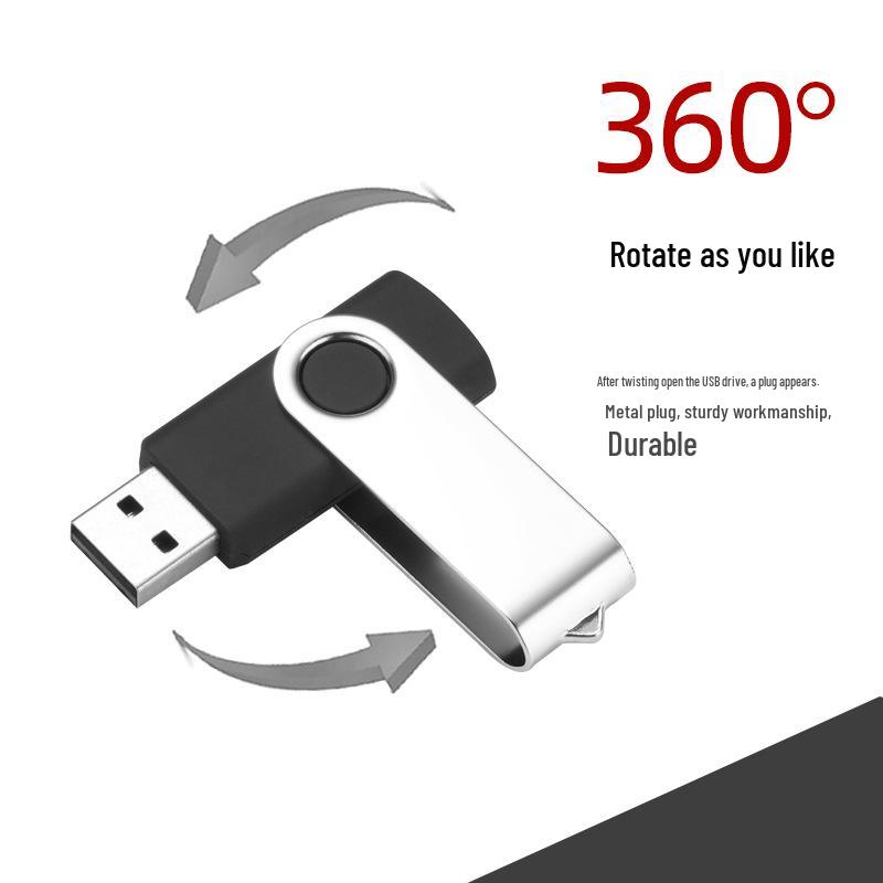 Rotating Metal USB Flash Drive - 32GB/64GB Large Capacity Advertising Gift