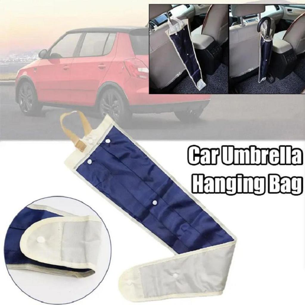 Universal Fit Car Seat Back Umbrella Holder Waterproof Polyester Organizer Reusable Storage Pouch for Neat Vehicle