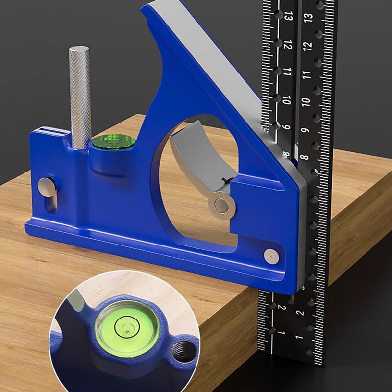 30CM Precision Marking Right Angle Ruler 45/90 Degree Hole Angle Ruler Industrial Scribe Marking Gauge Draw a circle Woodworking