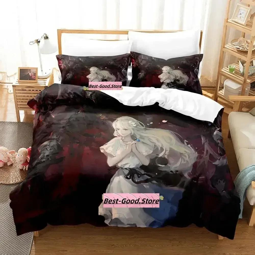 Gamw ENDER LILIES Quietus of the Knights Bedding Set Printed With Pillowcase Bed Duvet Cover Soft Single Double Queen Super King