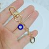 Metal Blue Eye Letter Keychain Fashion A-Z 26 Letters Keyring Charms Earphone Case Key Holders Bag Pendant Accessory Couple Gift