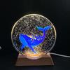 The base of the world crystal LED night light strip for whales, a glass decorative lamp, suitable for bedrooms, living rooms, bi