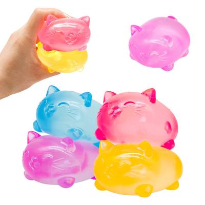 Süßes Katzensquish-Spielzeug Transparente kleine Katze Form Slow-Rise-Spielzeug Entspannendes sensorisches Quetschspielzeug zur Stressbewältigung