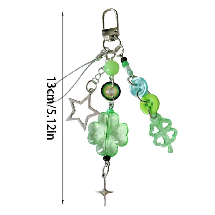 Vielseitig verwendbar Kleeblatt Handy-Kette Mehrzweck-Handy Glücksbringer Schlüsselanhänger für Schlüssel und Geldbörsen Zubehör