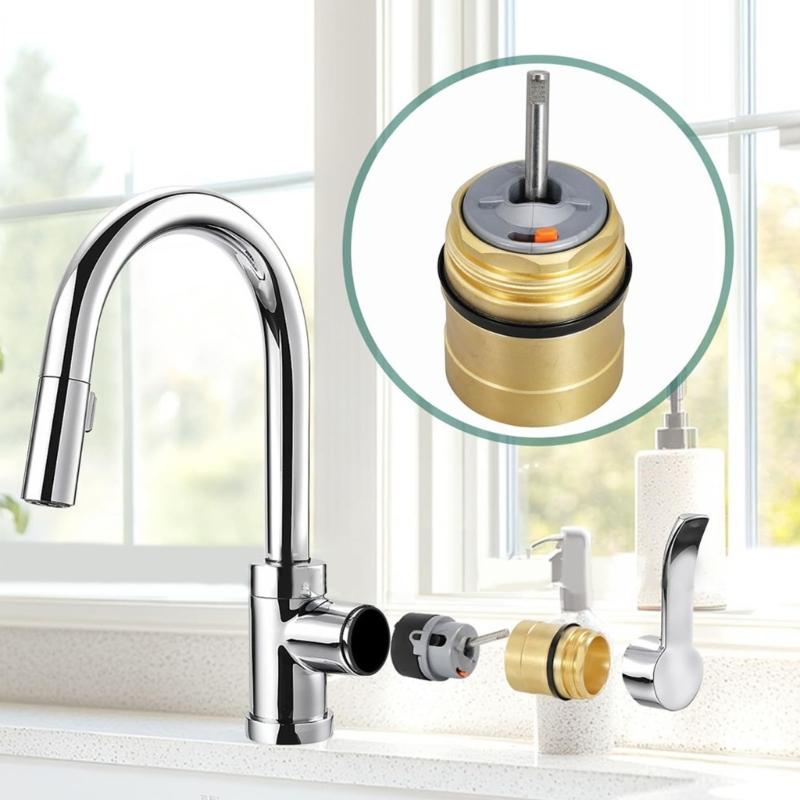 Quick Connection Water Filter Cartridge for Kitchen Bath Sinks High Flows Rate Copper Cores Includes Mounting Hardware