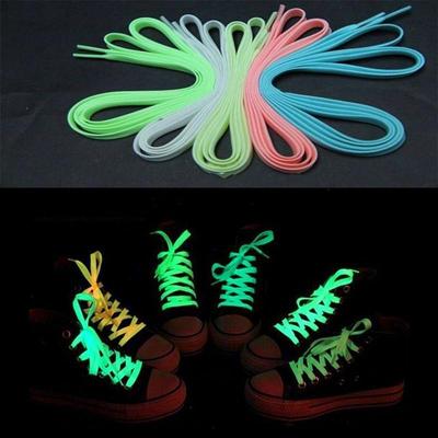 1PA 100CM Shine LED Luminescent Change Shiny Shoelaces Club Party Hip-Hop Glow In Dark Nylon Flashing Shoestring