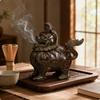 Incense Burner Relief Carving Mythical Creature Ornament Open Mouth Decorative Censer
