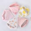 5pcs/lot Baby Bibs Triangle Double Cotton Bibs Cartoon Print Saliva Towel Baby Boys Girls Feeding Apron Cotton Bandana Bibs
