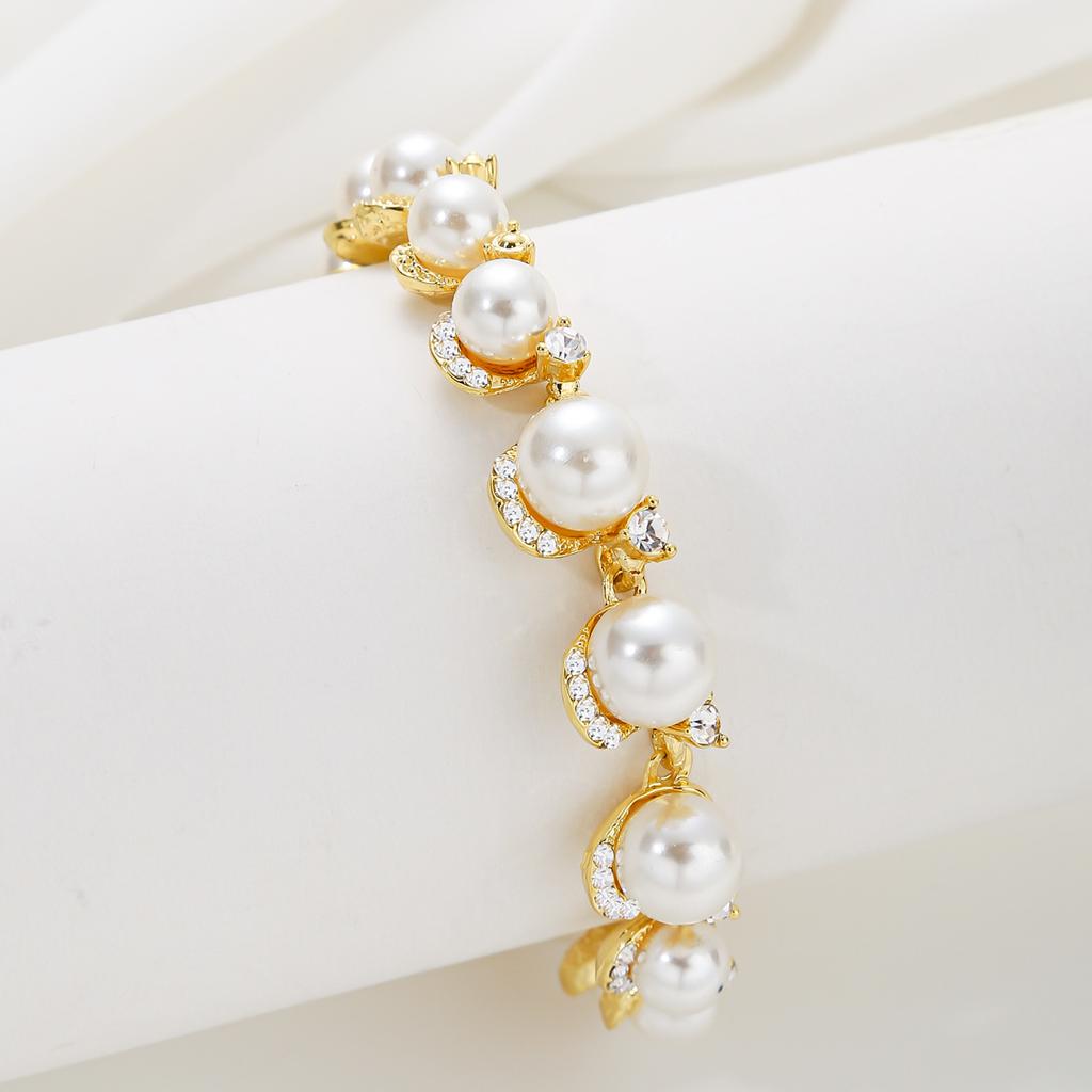 Fashion Commuter Pearl Bracelet Vintage Wrap Inlaid Zircon Baroque Jane Imitation Pearl Bracelet