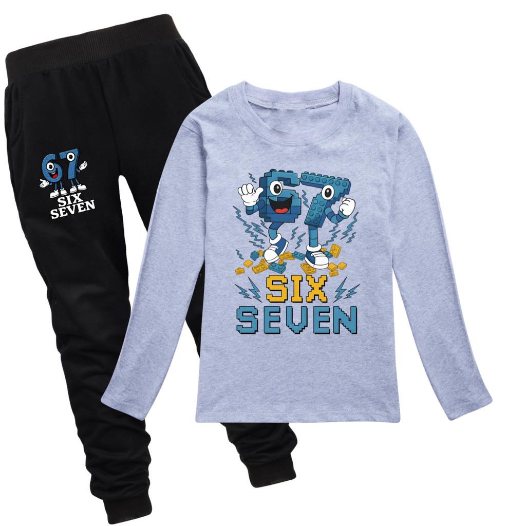 

5230 Kids Boys Girls Steal a Brainrot 67 Print T-shirt Pants Clothes Set 120cm