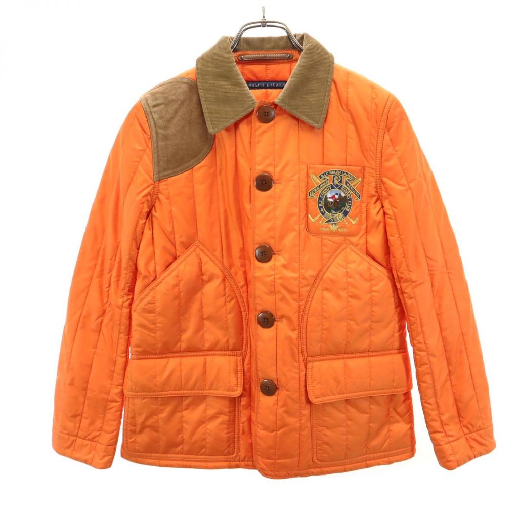 Unused RALPH LAUREN Quilted Jacket 7 Orange Tagged Women Used