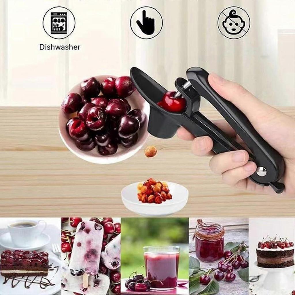 Cherry Pitter Remover with Food Grade Silicone Cup and Non-Slip Grip for Easy Cherry Pitting and Kitchen Use