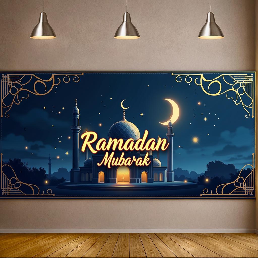 Decorative Mubarak Decoration Ramadan Banner Ramadan Photography Props For Muslim Holiday Event Decoration Community Event