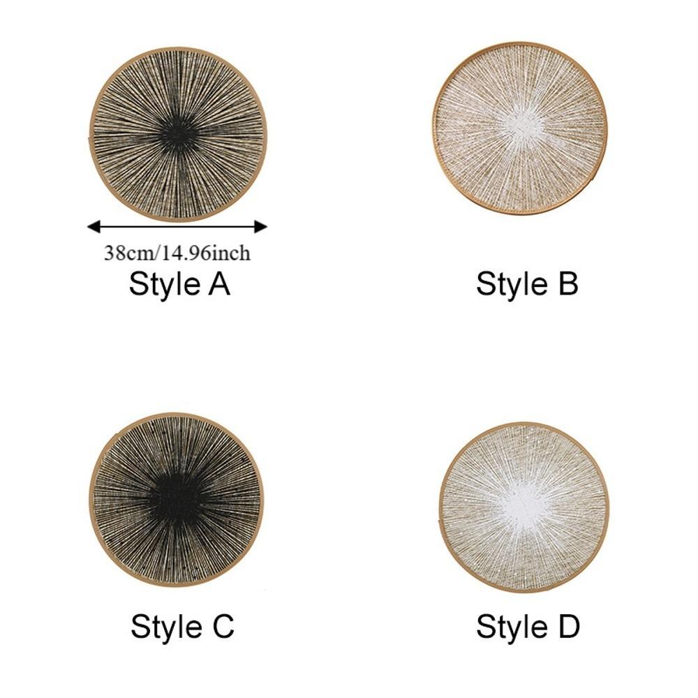 4PCS Bohemia Round  Burlap Macrame Placemats Ray Pattern Dinnerware Mat Jute Tableware Mat  Hotel