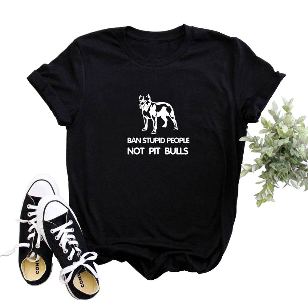 Pitbull Print Cotton T Shirt For Women 