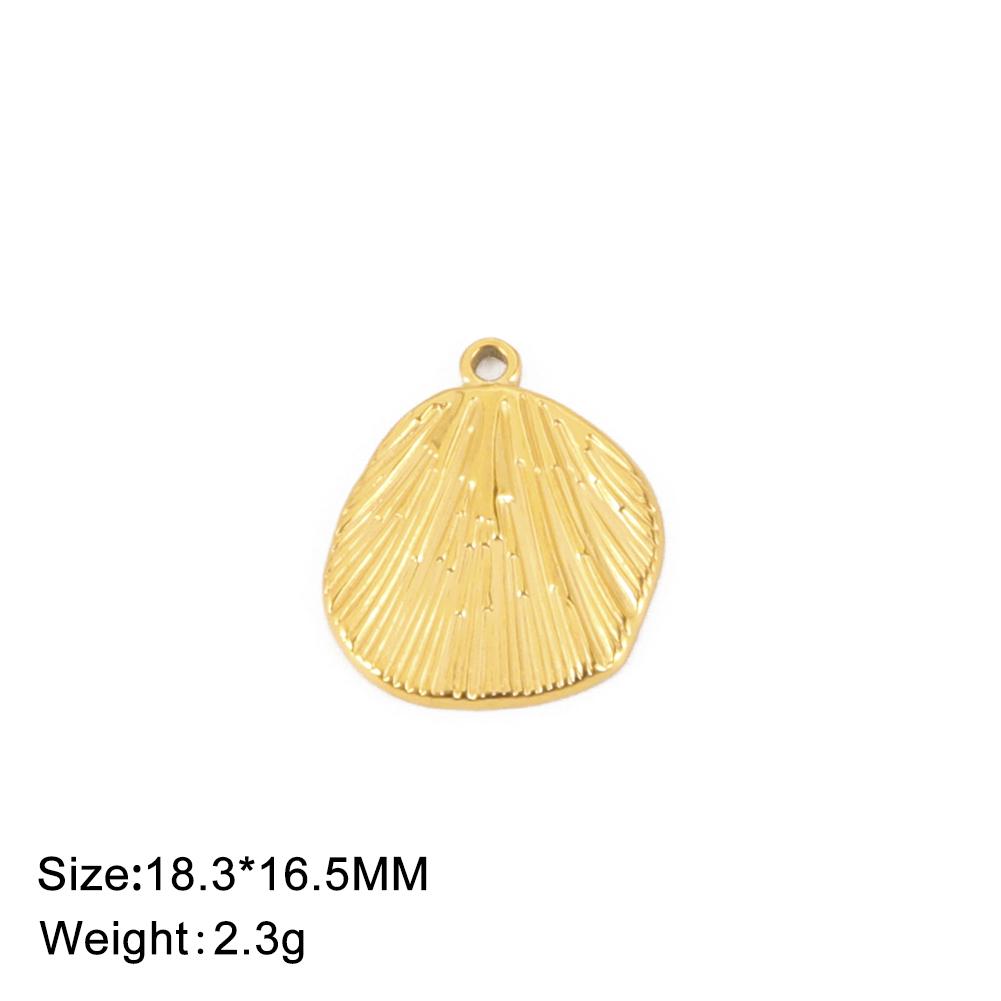 Teamer 3pcs/Lot Shell Charms For Jewelry Gold Color Stainless Steel Pendant For Necklace Earrings DIY Making Fashion Accessories