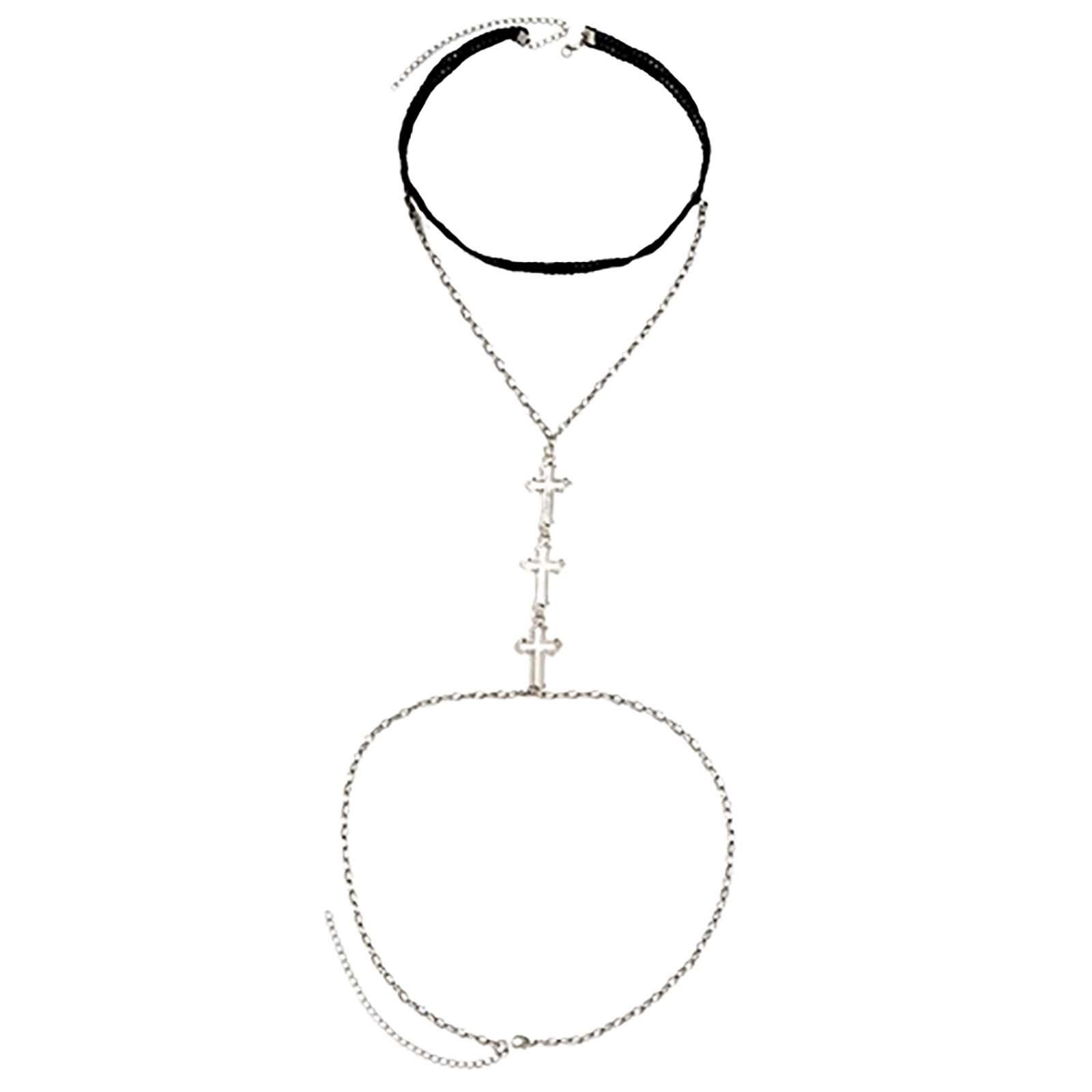 

Ажурная геометрическая сексуальная крестообразная цепочка для ног, креативный аксессуар для длинной цепи на тело One Size