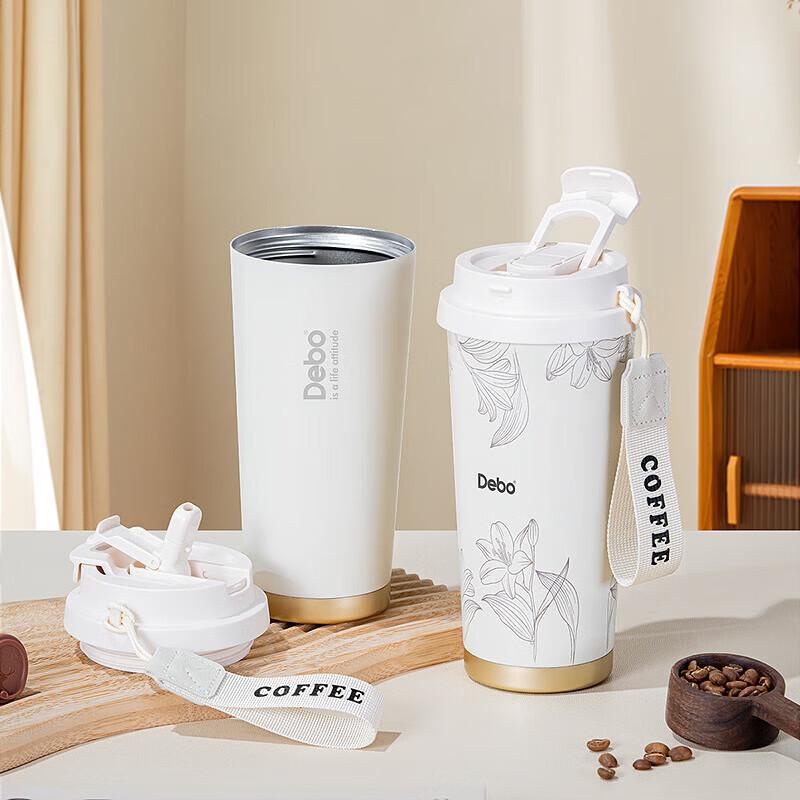 Debo Dual-Drink Insulated Coffee Mug with Flip Lid