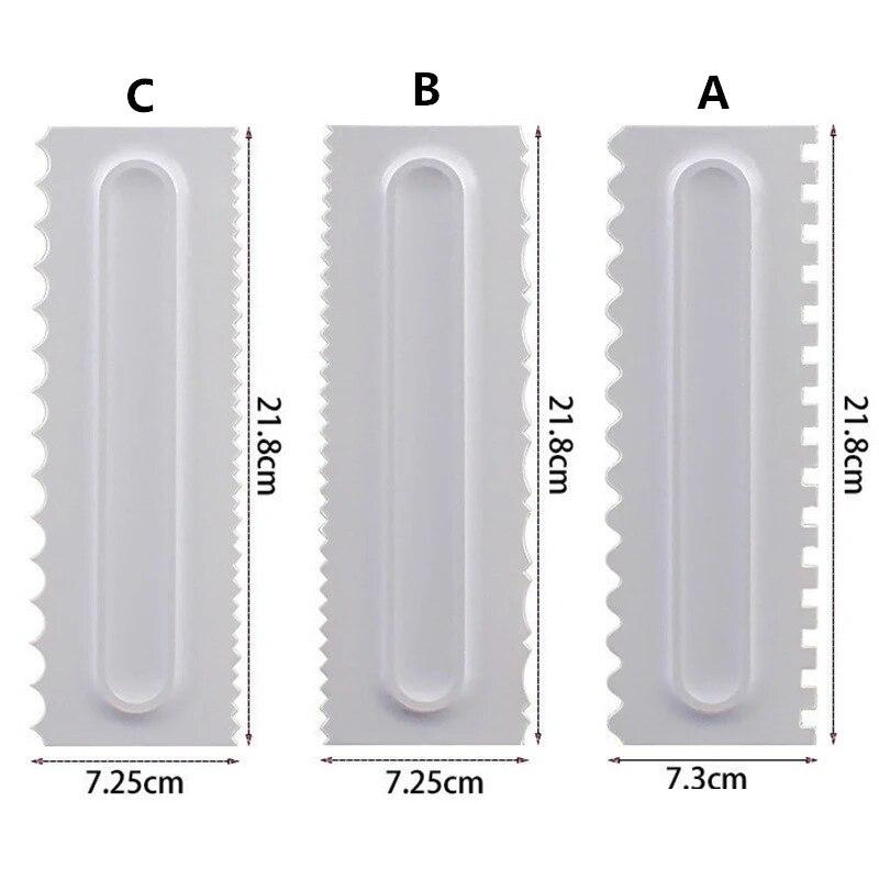 1Pcs Cream Scraper Pastry Cutters Baking Spatulas Irregular Teeth Edge Plastic Comb Cake Shape Tool DIY  Mold
