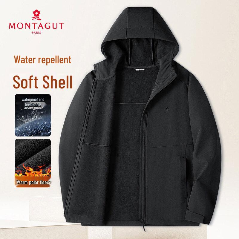 MONTAGUT Men s Water Repellent Fleece Lined Hooded Outdoor Jacket 2XL