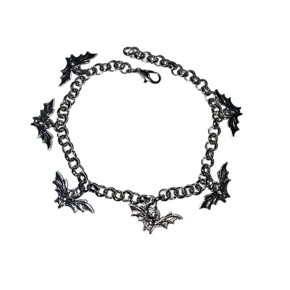 Gothic Cute Little Ghost Bat Charm Pendant Bracelet for Men Women Halloween Party Vampire Punk Creative Jewelry Accessories Gift