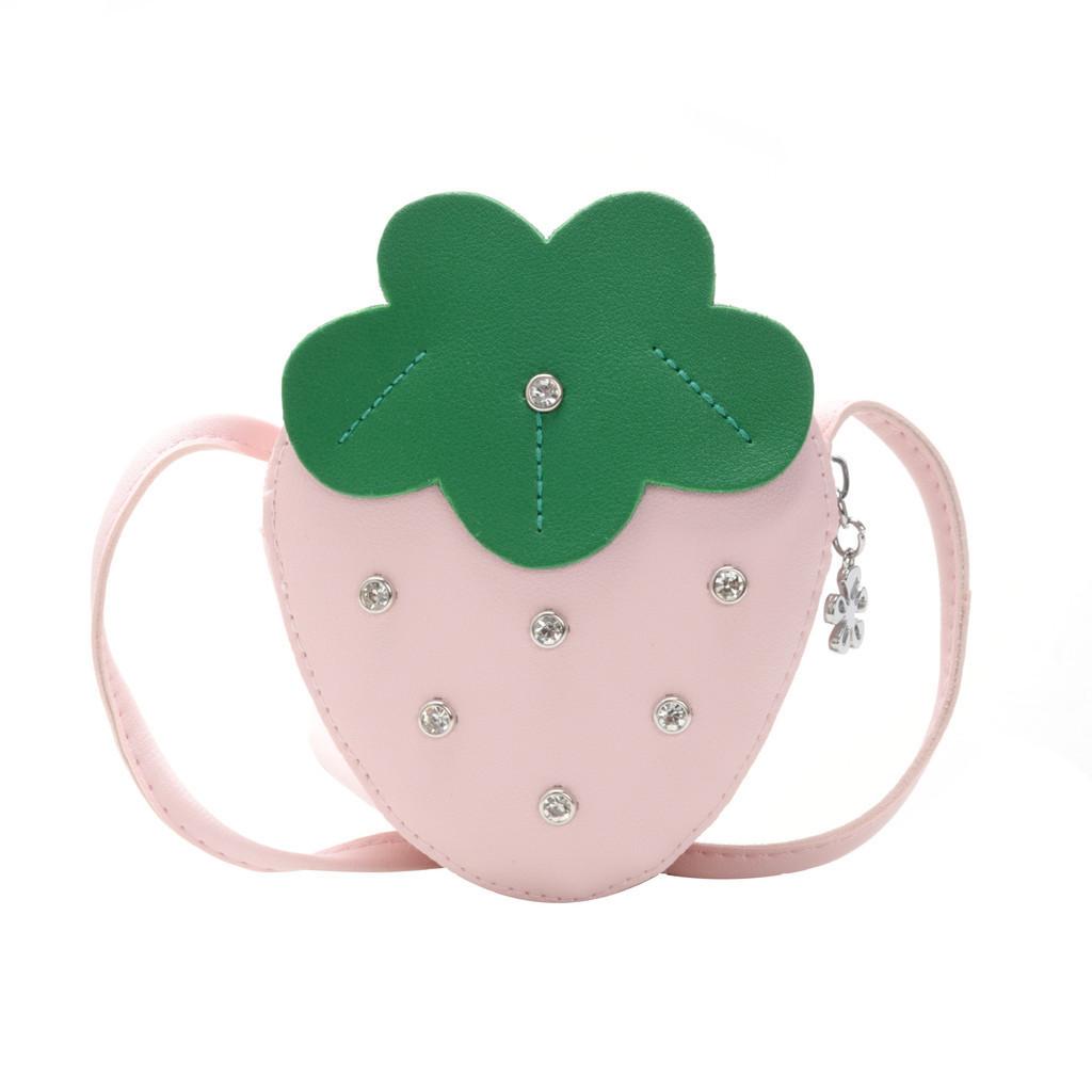 Trendy Strawberry Pattern Shoulder Bag For Little Girls With Breathable And Wear-resistant Material розовый
