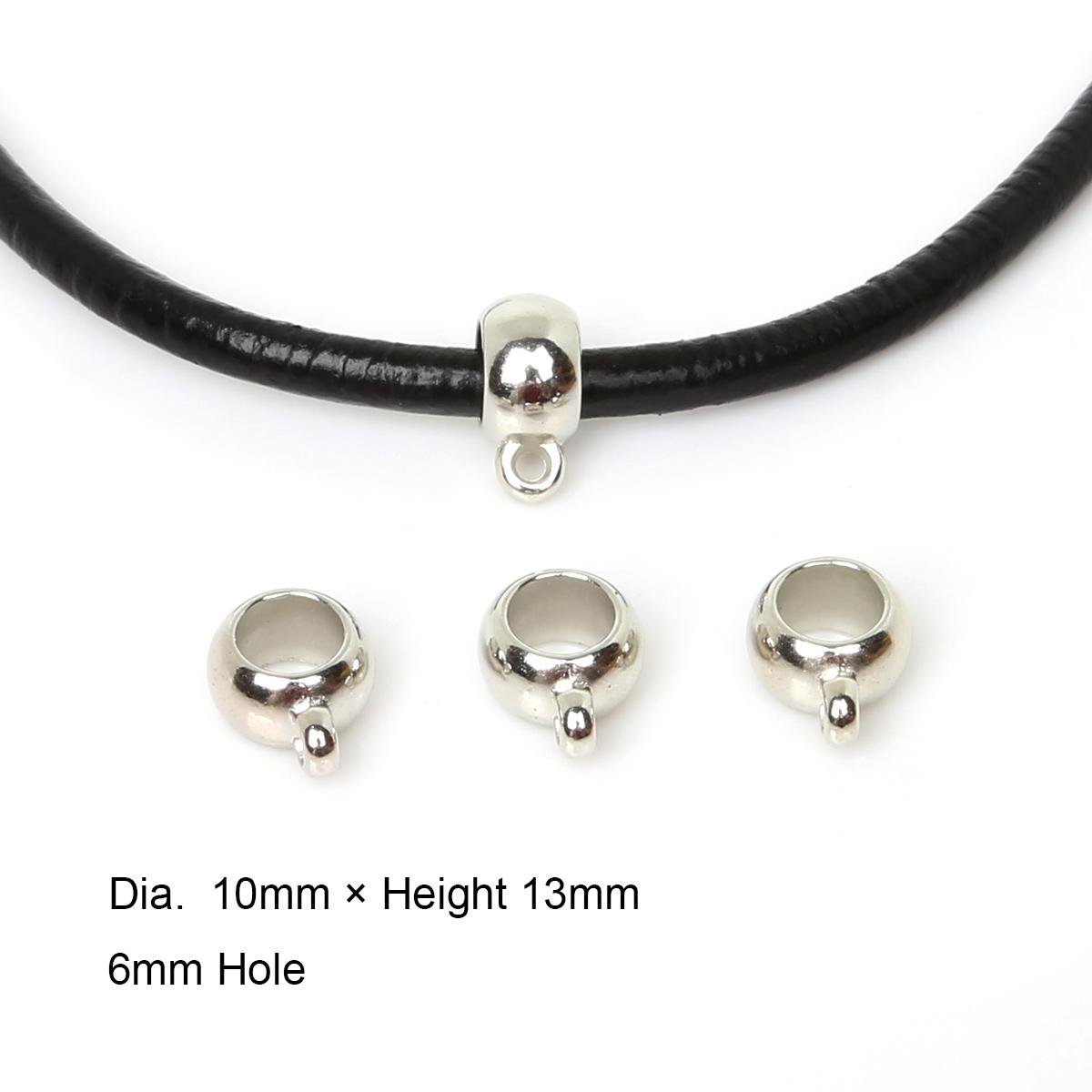 

50 шт. акриловые CCB сплюснутые подвесные бусины-разделители с пряжкой для изготовления ювелирных изделий DIY браслет ожерелья 10x13mm 10pcs серебряный