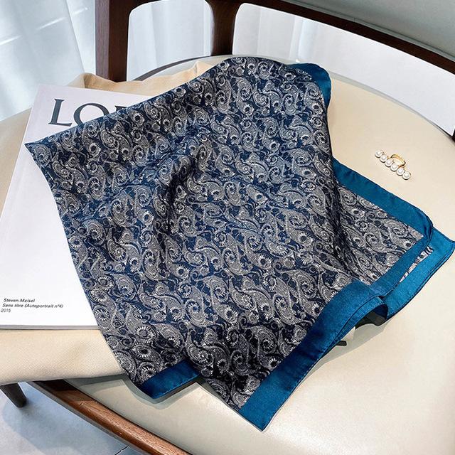 Nový 70*70cm Hodvábny Saténový Šatka na Vlasy Dámska Vreckovka S Potlačou Štvorcová Čelenka Bandana Malý Nákrčník Hidžáb Dáma Dievča