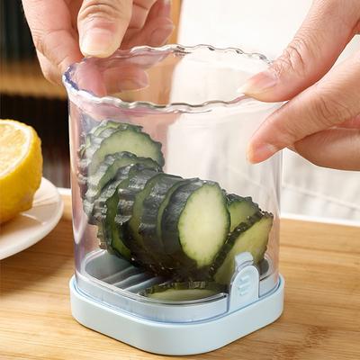 Fruchtschneider Tasse Edelstahl Erdbeerschneider mit Druckplatte Schnell Zubereiten von Obst-Gemüse-Salat Für Küchenhelfer