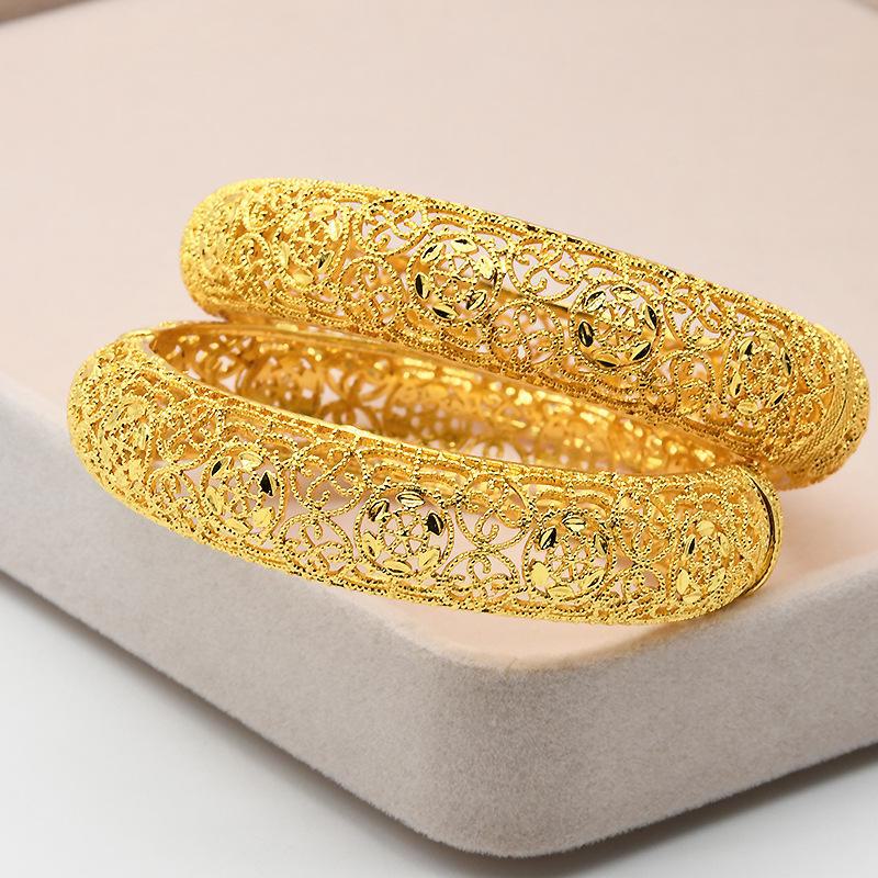 

Комплект украшений из индийского золота с полыми пружинами из сплава: Женский браслет кольцо свадебные аксессуары