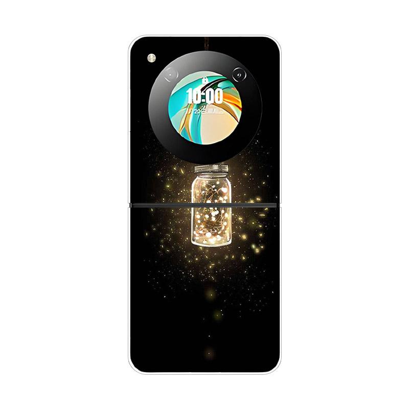Etui For ZTE Nubia Flip NX724J Modne Malowane Przezroczyste Twarde PC Składane Pokrowiec For ZTE Libero Flip Przezroczyste Etui Funda