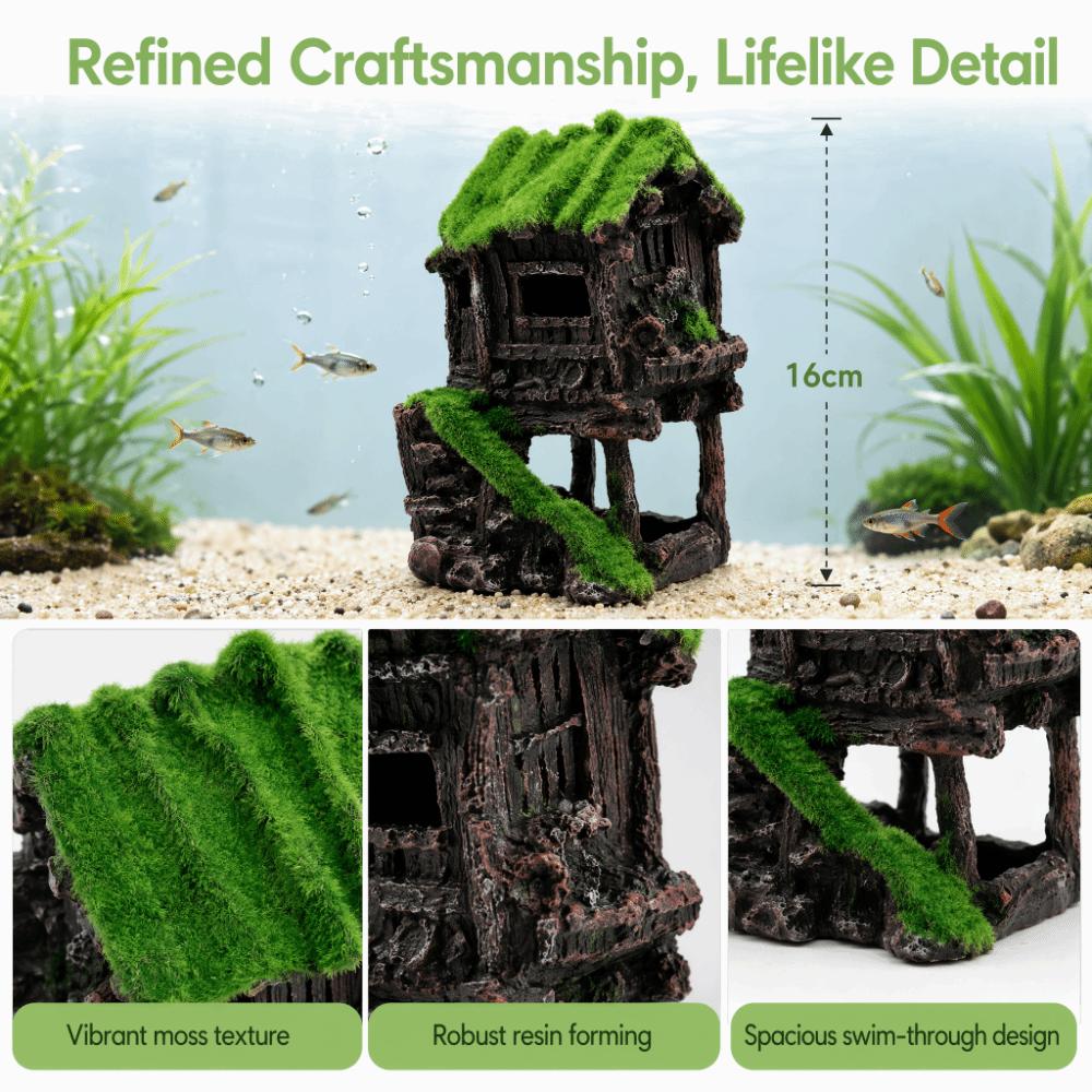 Safe Non Toxic Fish Tank Decoration Resin Material Aquarium Ornaments Fish Hiding Cave Fish Tank