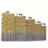 50pcs Titanium Coated High Speed Steel Drill Bits Hexagonal Shaft Straight Spiral Circular Twist Bits for Metal Wood Plastic