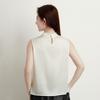 New 92% Mulberry Silk Tank Top Fashionable High End Handmade Pinch Flower Binding Bead Versatile Shirt Commuter Women's T-shirt