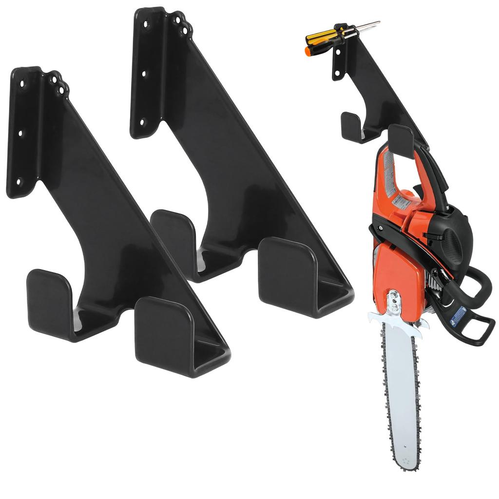 Multipurpose Rust Resistant Chainsaw Hanger Wall Mount Organizers Vertical Horizontal Use Heavy Duty for Shed Storage