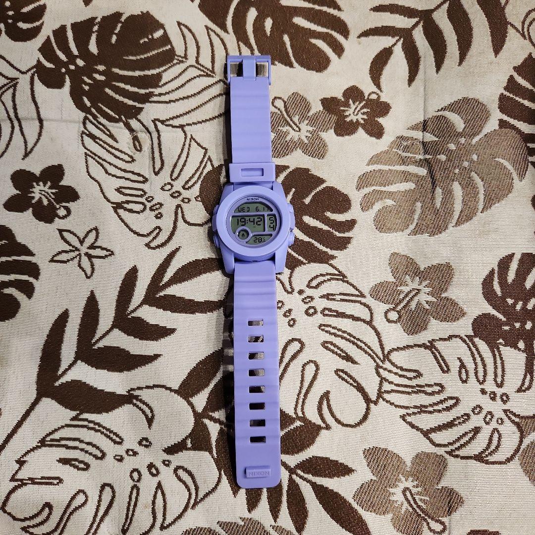 Used NIXON digital watch body purple