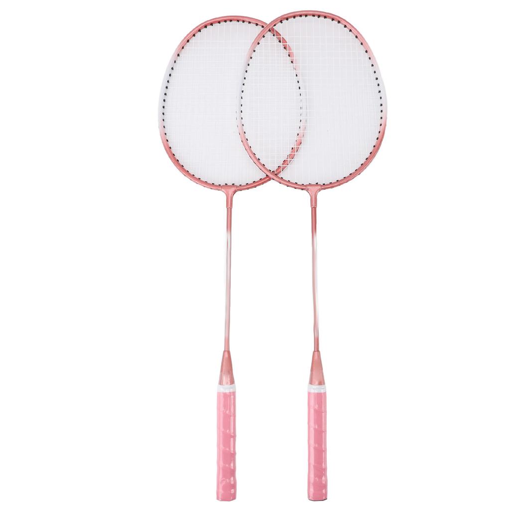 Badminton Racket Set Iron Alloy Resistance Reduction Lightweight Sports Badminton Racket with Storage Bag for Beginners Children Adults