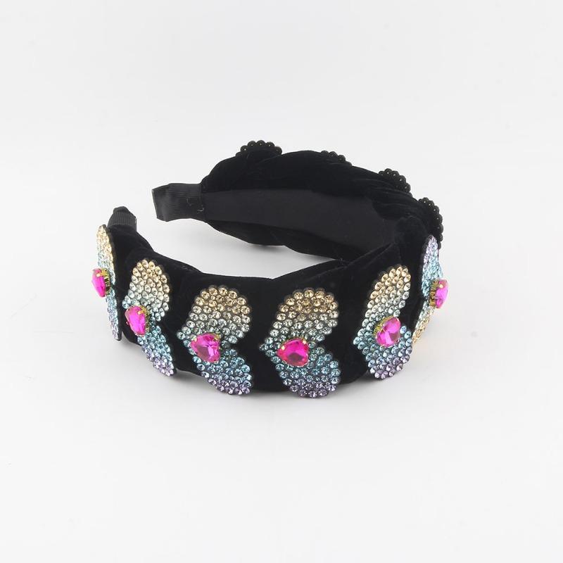Meier Heart sponge hair accessories wide-brimmed headband new arrival high skull heart-shaped full diamond headwear