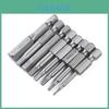 Exceptional 8pc Hex Head Long Allen Bit Set With Quick Connect Magnetic Shank Design