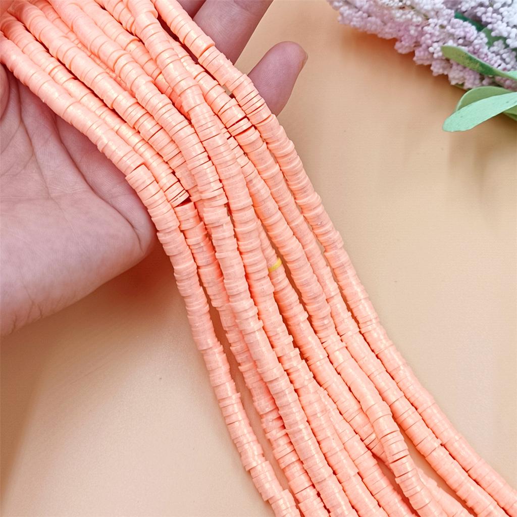 1 Sıra Kolye 7 Renk Bileklikler 6mm Sedefli Toz DIY Takı Yapımı İçin Gevşek Boncuklar Polimer Kil Moda 350 Adet Ara Boncuk