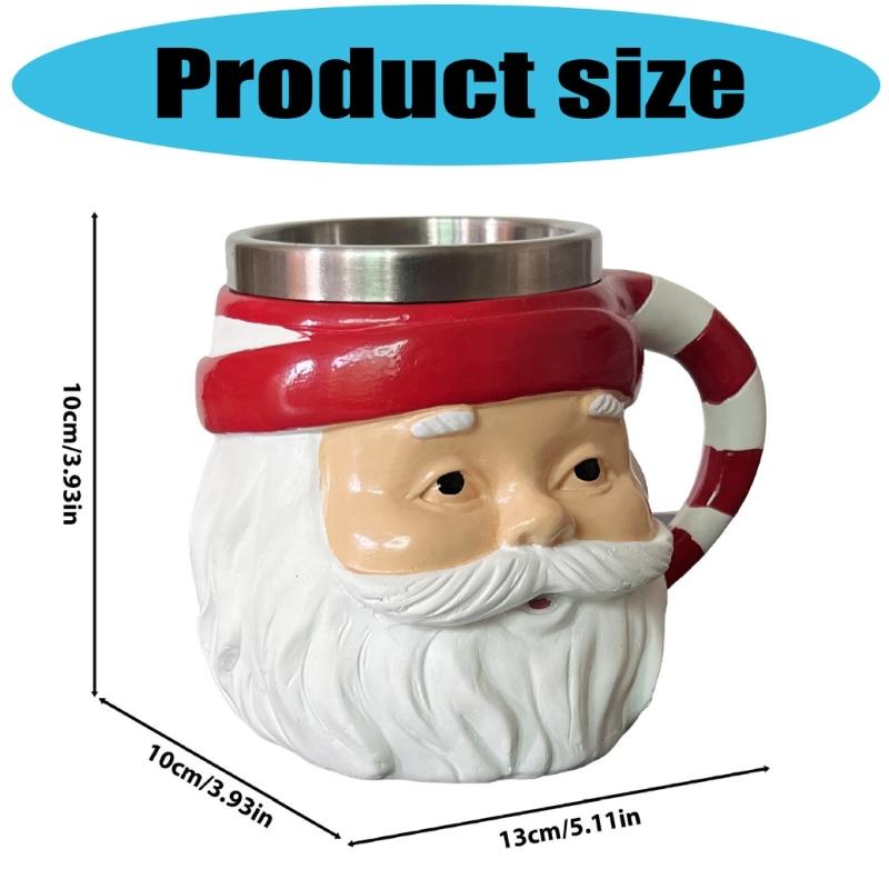 Christmas Themed Beverage Cup Seasonal Resin Mugs Practical Christmas Santa Hot Beverage Cup for Coffee Milk