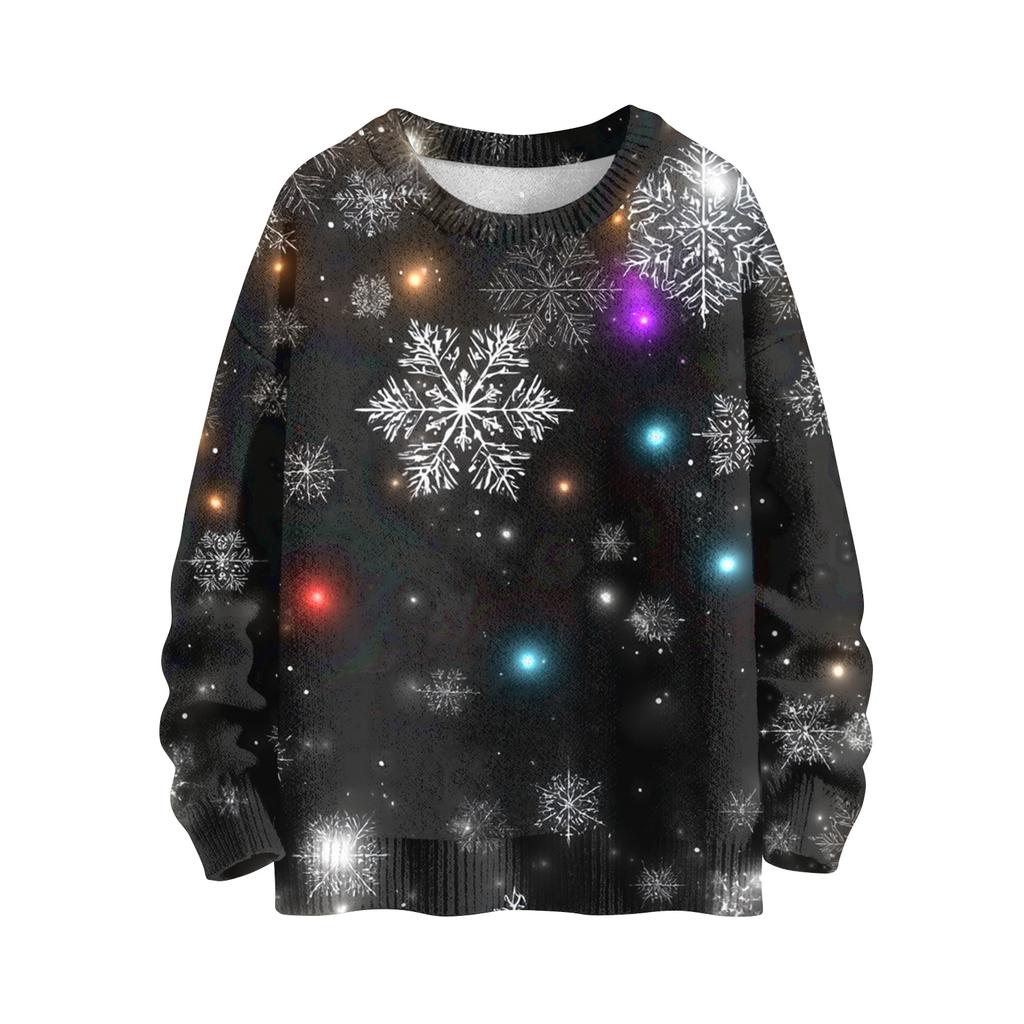 Vánoční mikiny pro ženy Pletený svetr Roztomilá košile Podzimní svetry s výstřihem