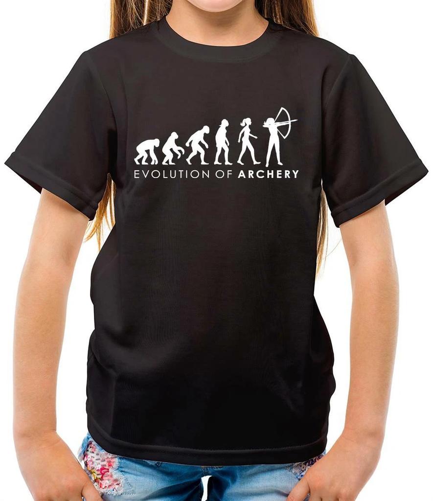Evolution der Frau - Bogenschießen - Kinder T-Shirt - Bogenschütze - Schießen - Fan - Liebe