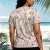 Women's Floral Short Sleeve Top Minimalist Light Mature Vibe, Comfortable Soft Fabric, Fresh Design for Daily, Vacation & City Walks
