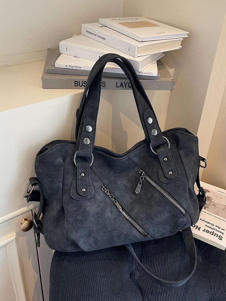 Americká Retro Velkokapacitní Taška Tote - 2025 Matná Jednoramenná Dojížděcí Crossbody Kabelka