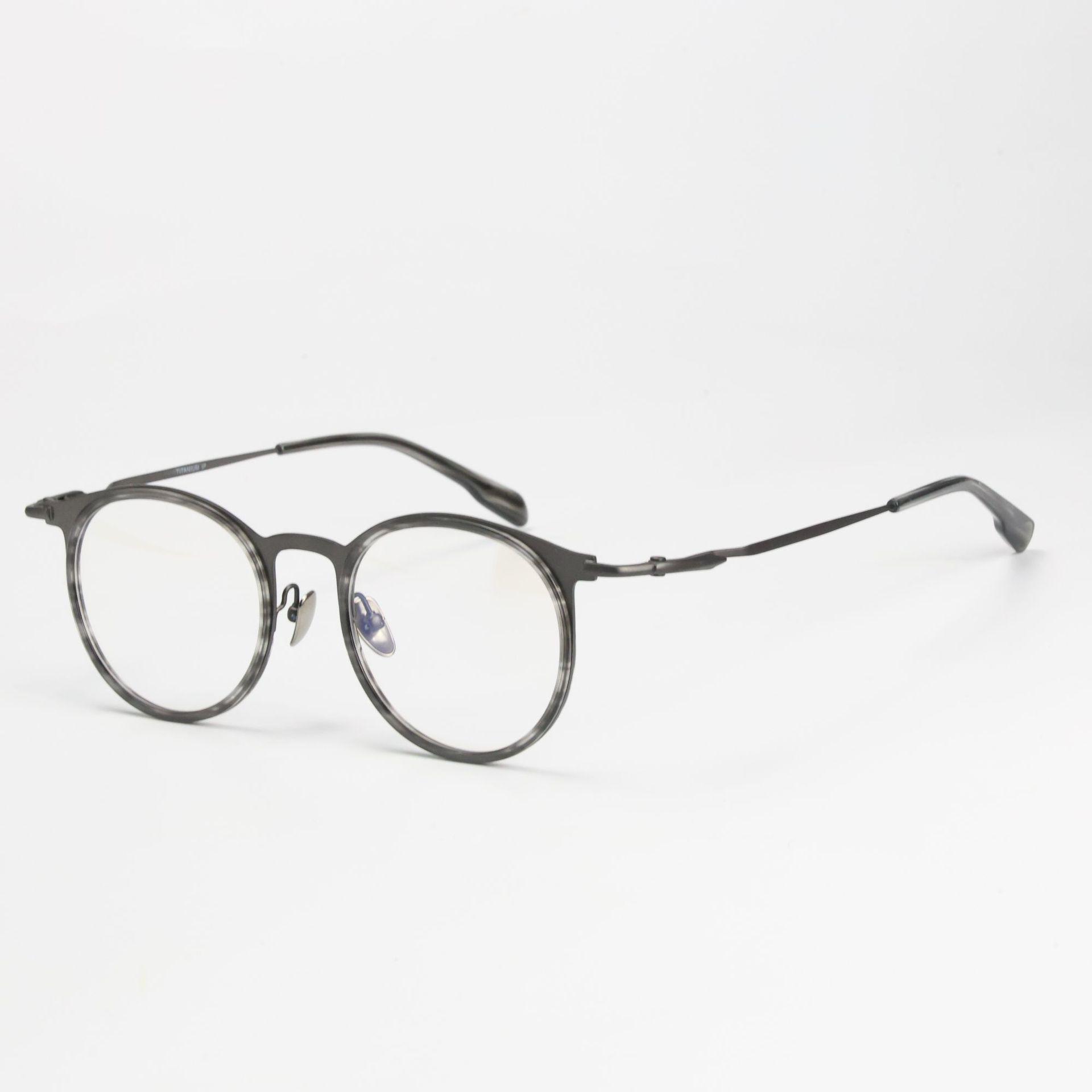 

Super Large Pure Titanium Browline Myopia Glasses Frame for Men - Model 157, Prescription-Compatible, Titanium Full Frame, 80909.
