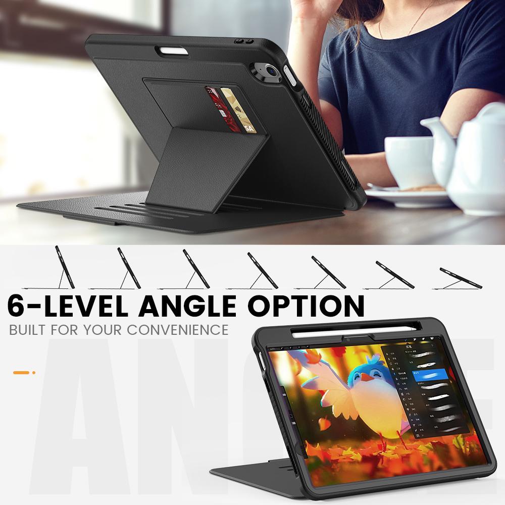 Pro iPad Air 11 (2025)/(2024) Automatické probuzení/uspání PU kožené pouzdro na tablet Držák na karty Stojan Kryt se slotem na tužku
